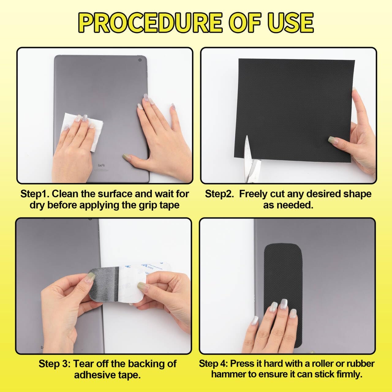 Rubber Grip Tape, Ultra Strong Waterproof Anti Slip Tape with Textured Adhesive for DIY Tools & Gadgets, Customizable for Enhanced Comfort & Safety (1In x 16.5Ft, Black)