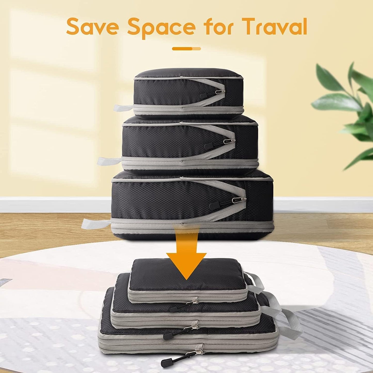 3 Piece Suitcase Organizer, Space-Saving Suitcase Organizer Water and Tear Resistant Travel Travel Kit Compression Designed for Families on Business Travel