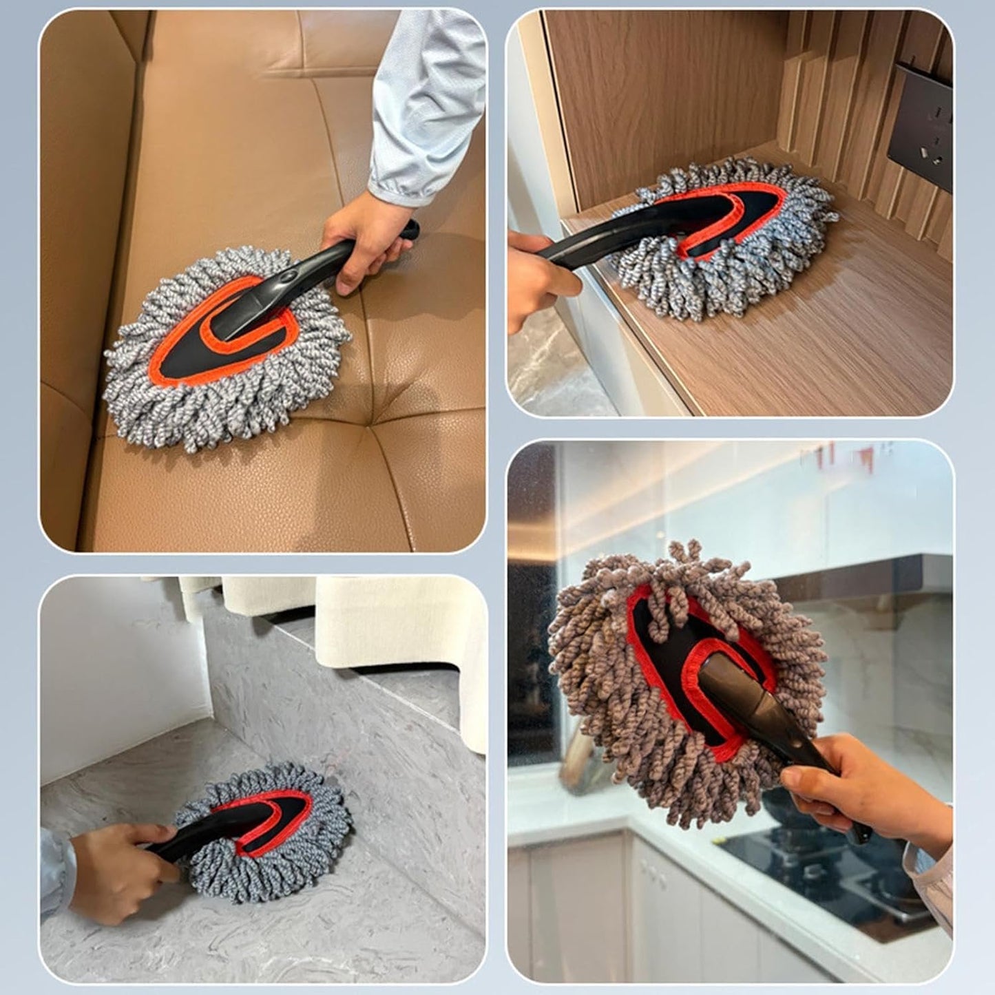 Mimoqk Auto Wash Brush, Portable Cleaning Duster, 2 x Extendable No Scratch Soft Tool for Exterior Maintenance, Household Dusting Detailing Automotive Interior Accessories, 35,43 pollici