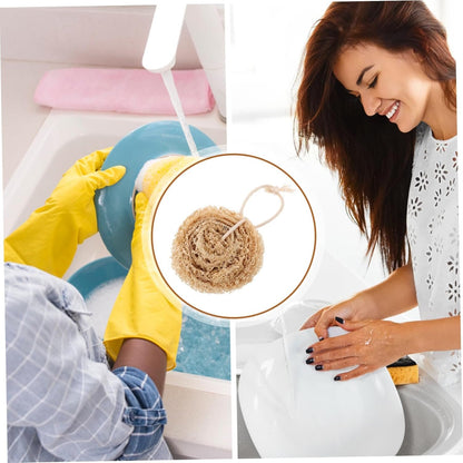 SAFIGLE 1set Natural Loofah Dish Sponge Soft Lightweight Multi Functional Kitchen Scrubber for 4pcs
