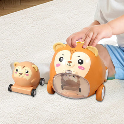 Generico Friction Powered Toys, Baby Animal Racing Car, 5.71 Inches Adorable Animal, Press and Go Toddler Vehicle for Sensory Play, Party Activities, 1-2 Years Old, Birthday Gift