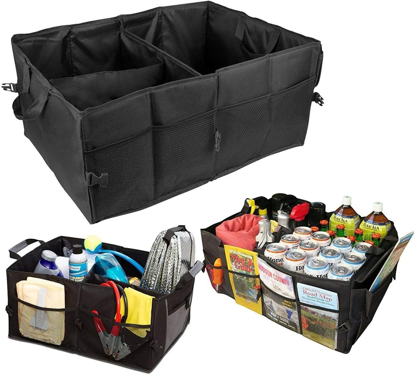 Techshining Soft Car Trunk Organizer - Large Capacity Multipurpose Oxford Fabric Storage Box for SUV, Truck & Car - Foldable Collapsible Car Cargo Organizer for Groceries, Tools, Emergency Supplies
