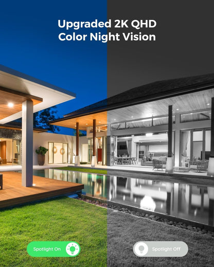 REOLINK Wireless Outdoor Security Camera Lumus 2K, Upgraded 4MP Spotlight Color Night Vision, 2.4/5GHz Dual-Band WiFi Plug in Camera, Smart Person/Vehicle/Animal Detection, Two-Way Talk, Local Storage