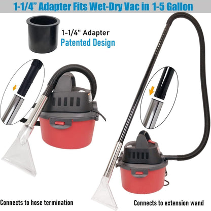 Happy Tree Universal Fit All Shop Vacs with 2-1/2" and 1-7/8" and 1-1/4" Adapters, Large 7-1/2" Extraction Accessory for Upholstery & Carpet Cleaning and Auto Detailing, Shop Vac Extractor Attachment