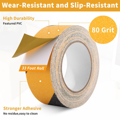 Ixydor 2 Rolls Non-Slip Adhesive Tape, 10 m x 50 mm, High Tensile Tape, Non-Slip Strips, Strong Safety Adhesive Tape for Indoor and Outdoor