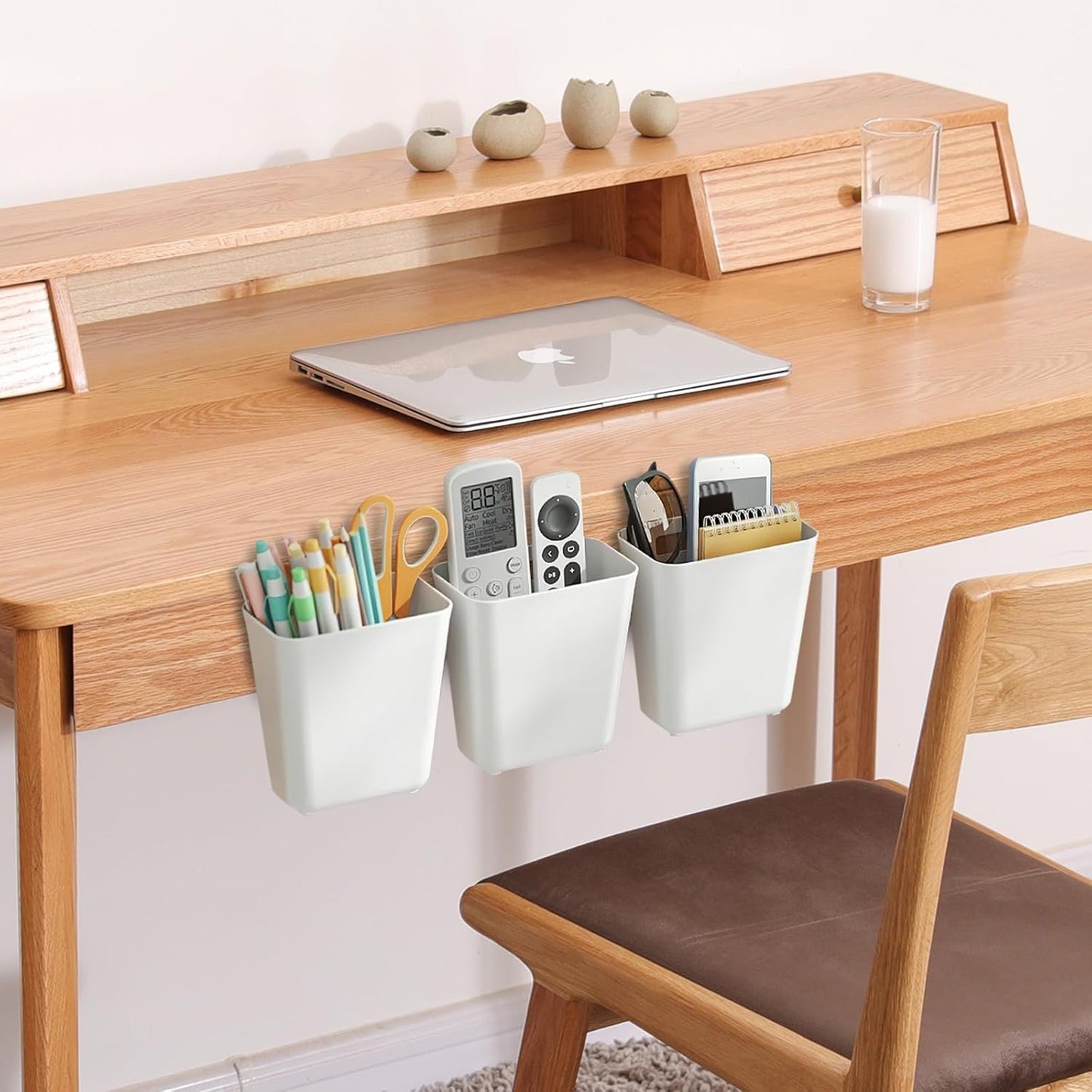 Collazoey 4 Pcs Wall Mounted Self Adhesive Storage Boxes Kitchen Cabinet Door Storage Box for Cabinet Bathroom Refrigerator Small Items Storage Box