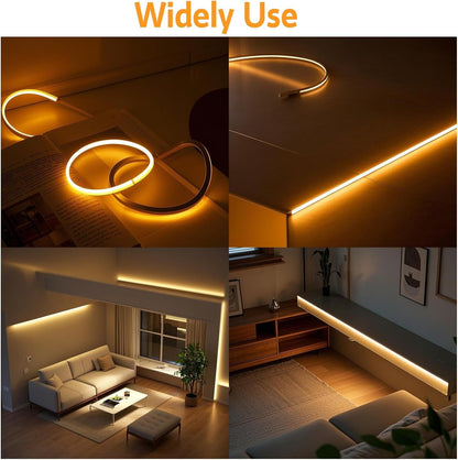 Smart LED Strip 5M/16.4FT Waterproof RGB Neon Rope Light with Bluetooth App Voice Control Music Sync with Alexa Google Assistant for Home