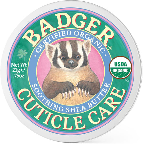 Badger - Cuticle Care, Soothing Shea Butter Cuticle Balm, Certified Organic, Nourish and Protect Cuticles and Nails, Fingernail Care, Protect Dry Splitting Cuticles, 0.75 oz