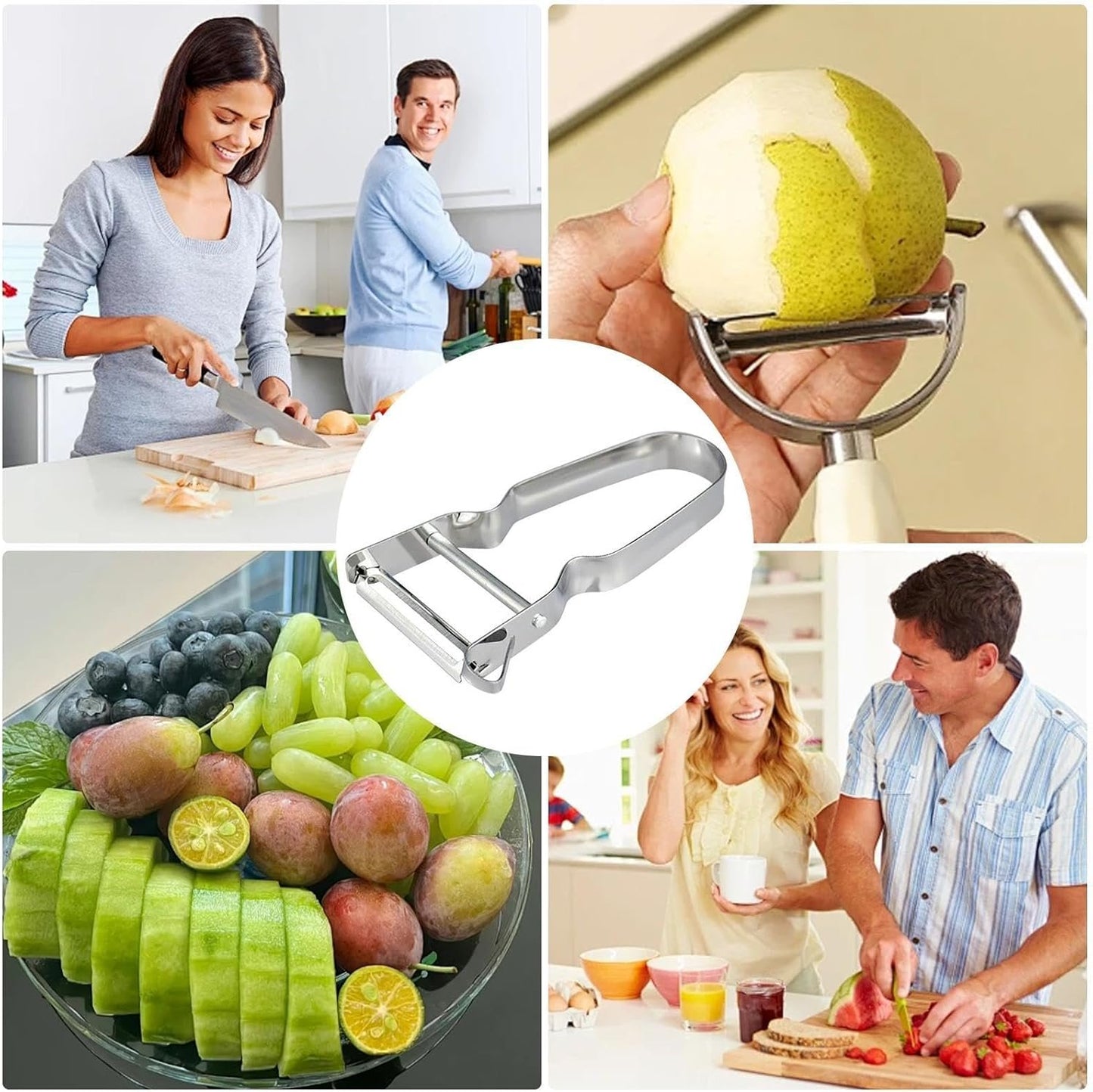 Shurzzesj Kitchen Peelers, Kitchen Chopper Peeler, Kitchen Anti-Slip and Rustproof Potato Peeler | Kitchen Utensil, Portable Kitchen Gadgets with Comfortable Handle, Shredder