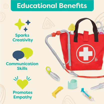 B. Toys – Doctor Play Set – Realistic Doctor Tools – Pretend Play Set for Toddlers, Kids – Educational Toys – 18 Months + – Mini Doctor Care Kit