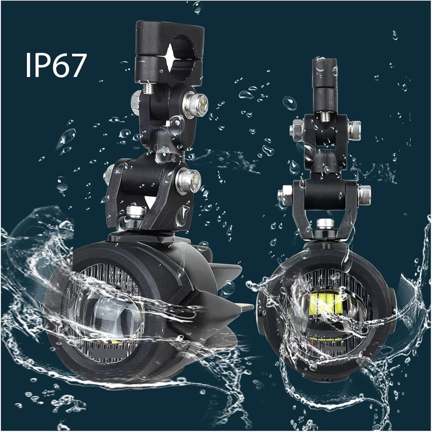 KNGFWBSW Auxiliary Lights Motorcycle Fog Light Upgrade Brighter Lamp 40W 6000K Compatible with M/W R1200GS F800GS F700GS F650 K1600(Light Cover)