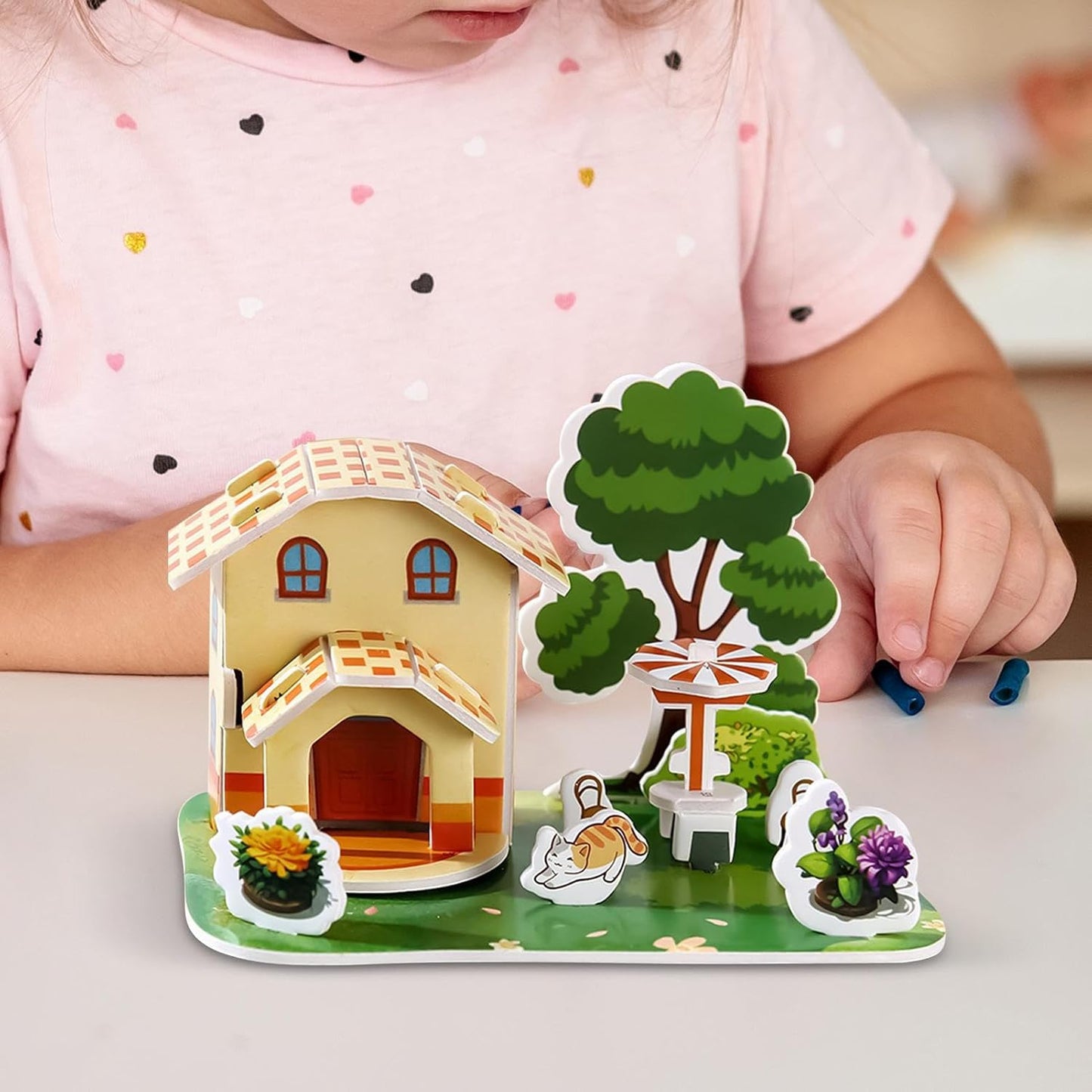 Kids Three-Dimensional Puzzle Kit, Educational Miniature Scene Puzzle Toy, 4.72 Inches, Interactive Early Learning Activity for Boys, Girls, Home Play, Creativity Development