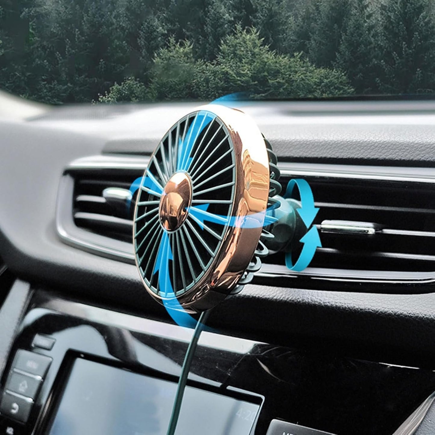USB Powered Fan | Car Fans That Blow Cold Air,Automobile Interior Accessories, 3 Speeds Adjustable Ventilation Device With Light For Truck Rv Vehicle
