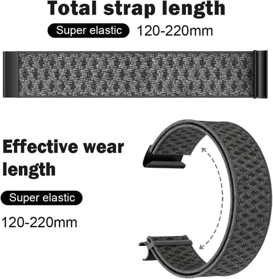 Pashm Stretchy Bands Compatible with Whoop 4.0 for Women Men, Adjustable Sport Comfort Nylon Stretchy Elastic Braided Wristbands for Whoop 4.0 Wearable Health, with U Shapped Connector