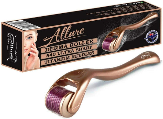 Allure Derma Roller 1.0mm 540 Titanium Needles Advance Anti Aging Skin Care Treatment