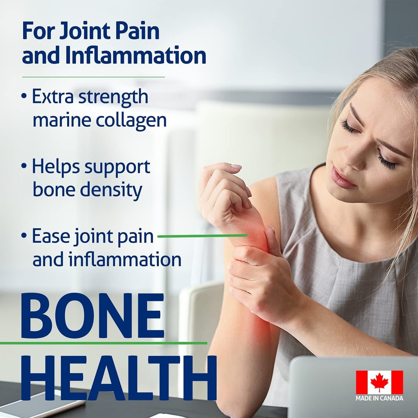 Naka Pro Marine Collagen 380 Capsules -2000 mg of Collagen Peptides Protein Supplement to Support Joints, Hair, Skin and Nails- Made in Canada