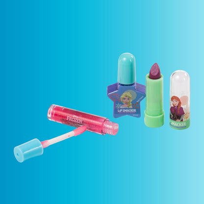 Lip Smacker Frozen Travel Beauty Case, Frozen Makeup Case for Children with Eyeshadow Palette, Make-up for Lips and Nails with Beauty Accessories Included