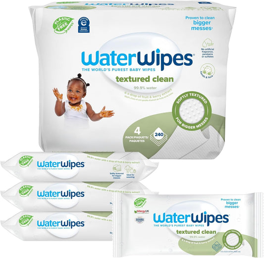 WaterWipes Hand Face Baby Wipes With Soapberry - 240 Wipes (4 Pack Of 60Count)