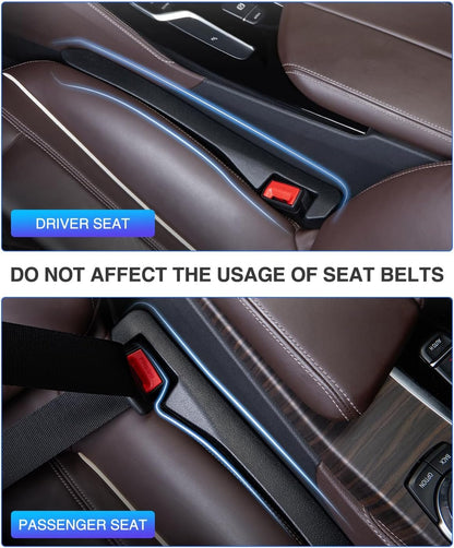 Homaupt Car Seat Gap Filler, 2 Pack PU Leather Fill The Gap Between Seat and Center Console, Seat Crevice Blocker Stop Things from Dropping, Universal Vehicle Interior Accessories for Car SUV Truck