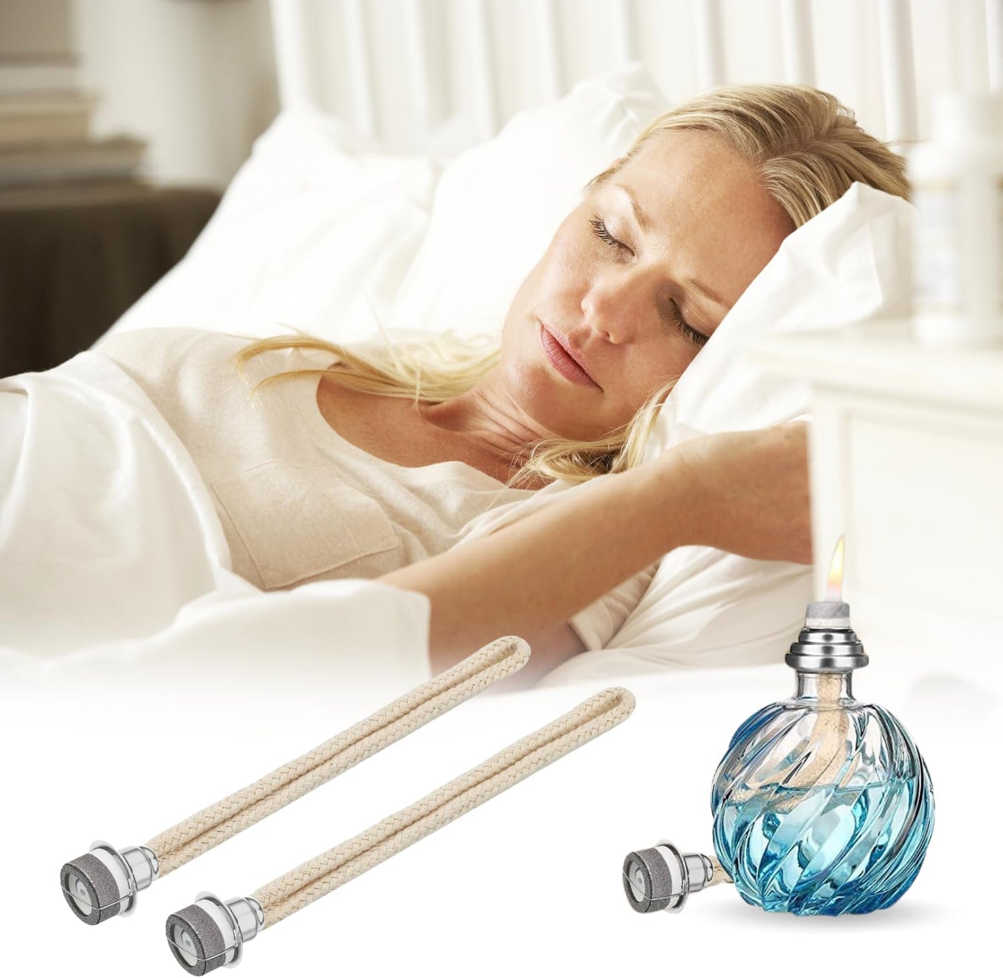 Issimober Pack of 2 Oil Burner Wick for Lamp Berger, Air Control Catalytic Burner Wick, Room Air Improve Aromatherapy (Silver)