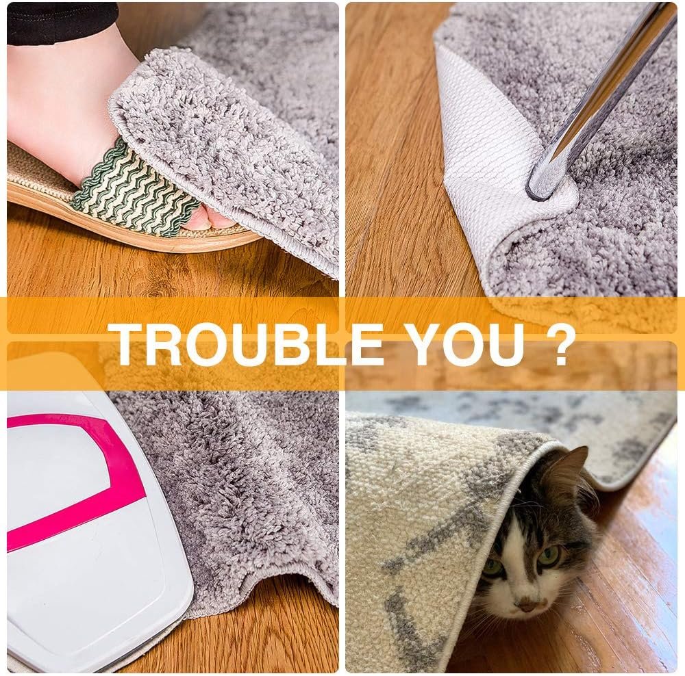 Home Techpro Rug Pad Gripper for Hardwood Floors No Damage, “Vacuum TECH” - New Materials to Non Slip Rug Pads, Under Rug Carpet Tape : Keep Your Rug in Place & Make Corner Flat