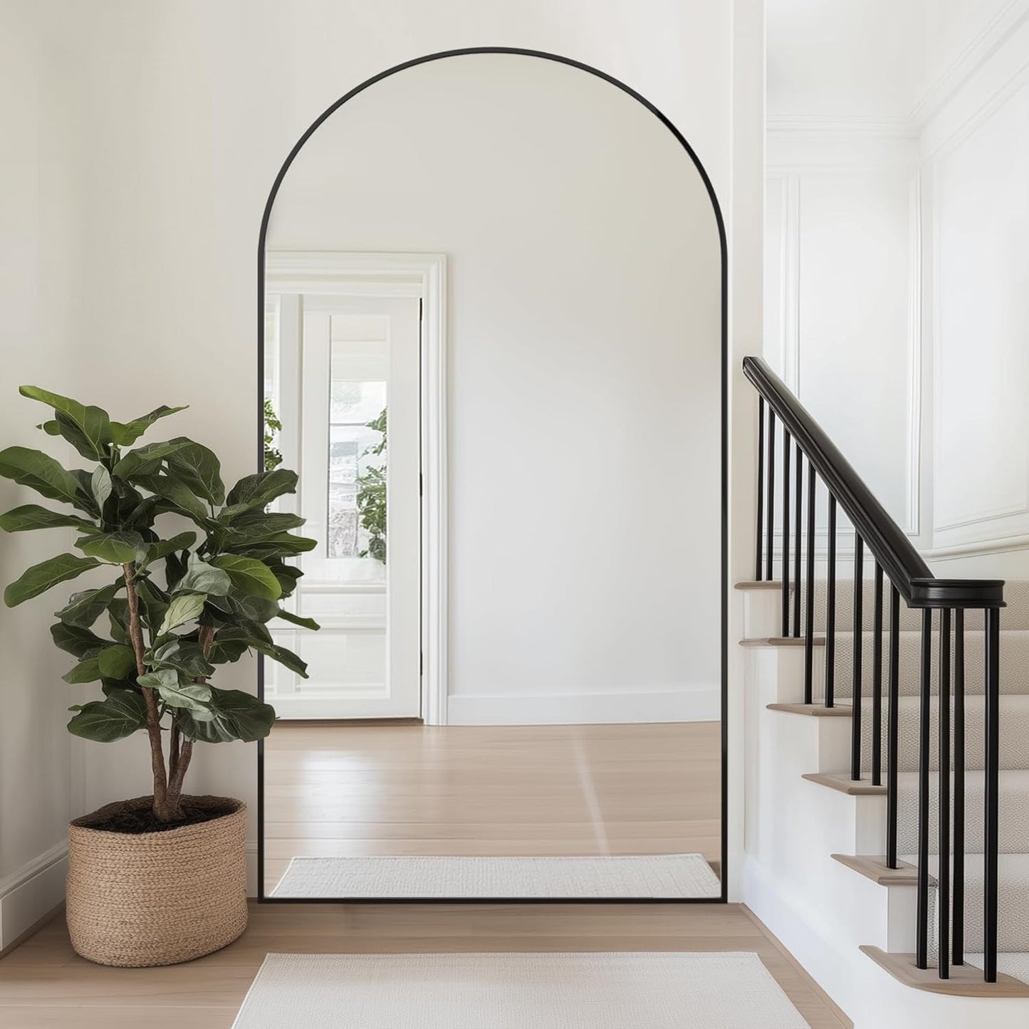 Antok Full Length Mirror, 44"x88" Oversized Floor Mirror for Bedroom, Living Room Cloakroom, Black