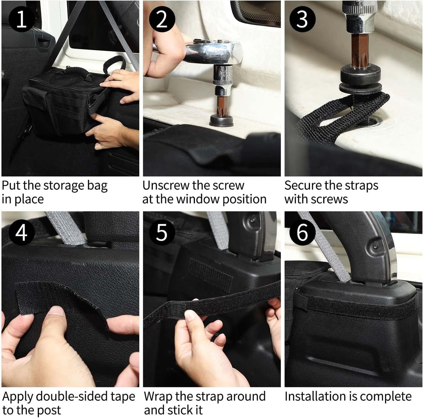 RT-TCZ Rear Trunk Organizer 2PCS,Storage Bag Accessories for Jeep Wrangler JL 2 Door 2018-2023