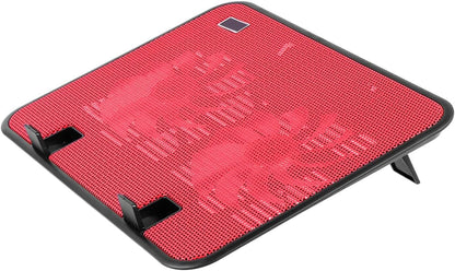 COHEALI 5V Laptop Cooling Pad with Dual Fans USB Notebook Cooler Stand Ergonomic Design for Optimal Heat Reduction Angles Portable Lightweight Red