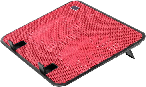 COHEALI 5V Laptop Cooling Pad with Dual Fans USB Notebook Cooler Stand Ergonomic Design for Optimal Heat Reduction Angles Portable Lightweight Red