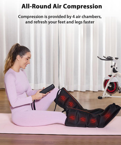 CINCOM Leg Massager with Heat and Compression for Circulation and Pain Relief Foot and Leg Massager Birthday Gifts for Women Men