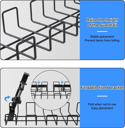 Qshare Under Desk Cable Management Tray,16.5" No-Drill Under Desk Cable Organizer for Wire Management Desk Cable Rack for Office and Home