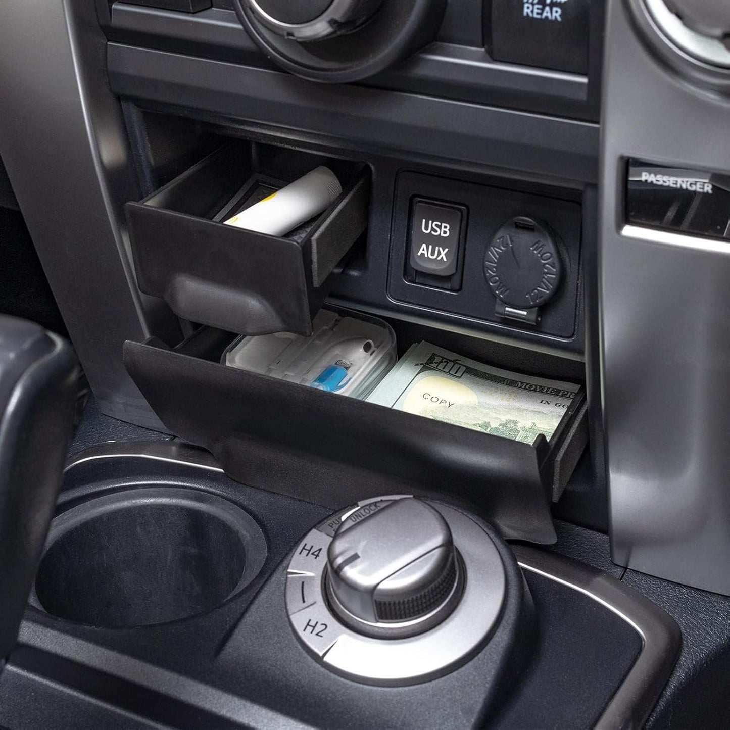 JDMCAR Storage Drawer Compatible with Toyota 4Runner Accessories 2014-2022 2023 2024 Center Console Organizer Storage Cubby Box Interior Accessories