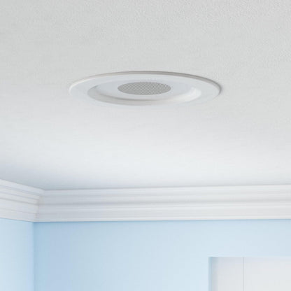 Juno 6 Inch Smart Recessed Light Speaker, Bluetooth, Alexa, Google Home Compatible, RGBW Speaker Downlight, Dynamic Color Red Green Blue White, Matte White (J6SLC RGBW MW M6)