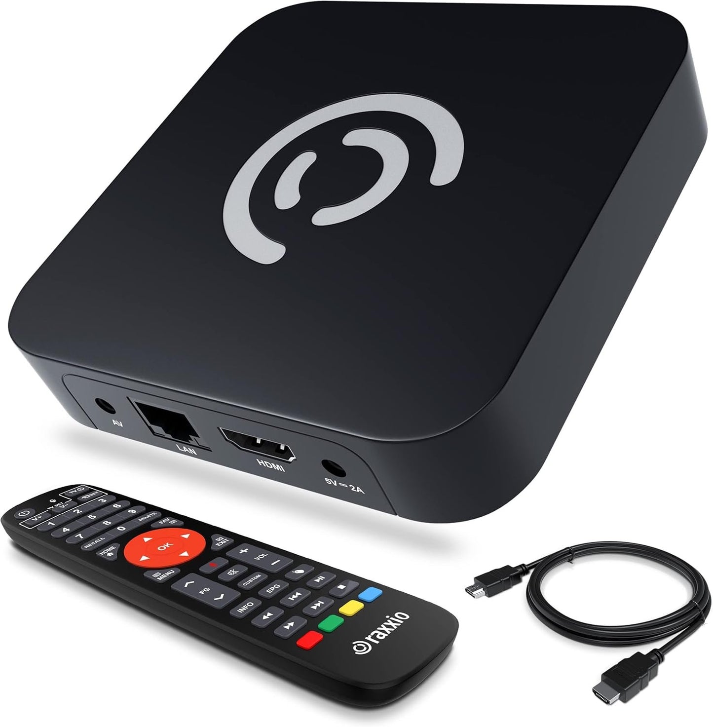 Raxxio Android TV Box 9.0 - RAX2100 Smart TV Box 4K HDR, Amlogic S905X3 Processor, 4GB RAM, 64GB ROM, WiFi 2.4G + 5G, USB 3.0, Bluetooth 4.1, Media Player with Bluetooth Remote Control