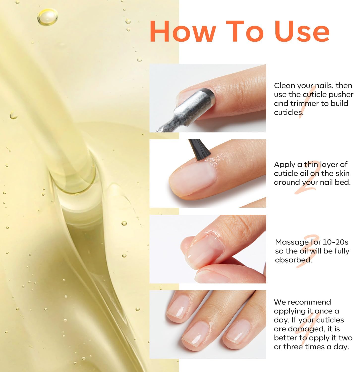 Modelones Cuticle Oil for Nail & Cuticle Care, Nourishing Formula with Jojoba Oil & Vitamin E, Nail Strengthener, Moisturizes Dry Skin, Repairs Cuticles, Nail Growth Oil, 15ml