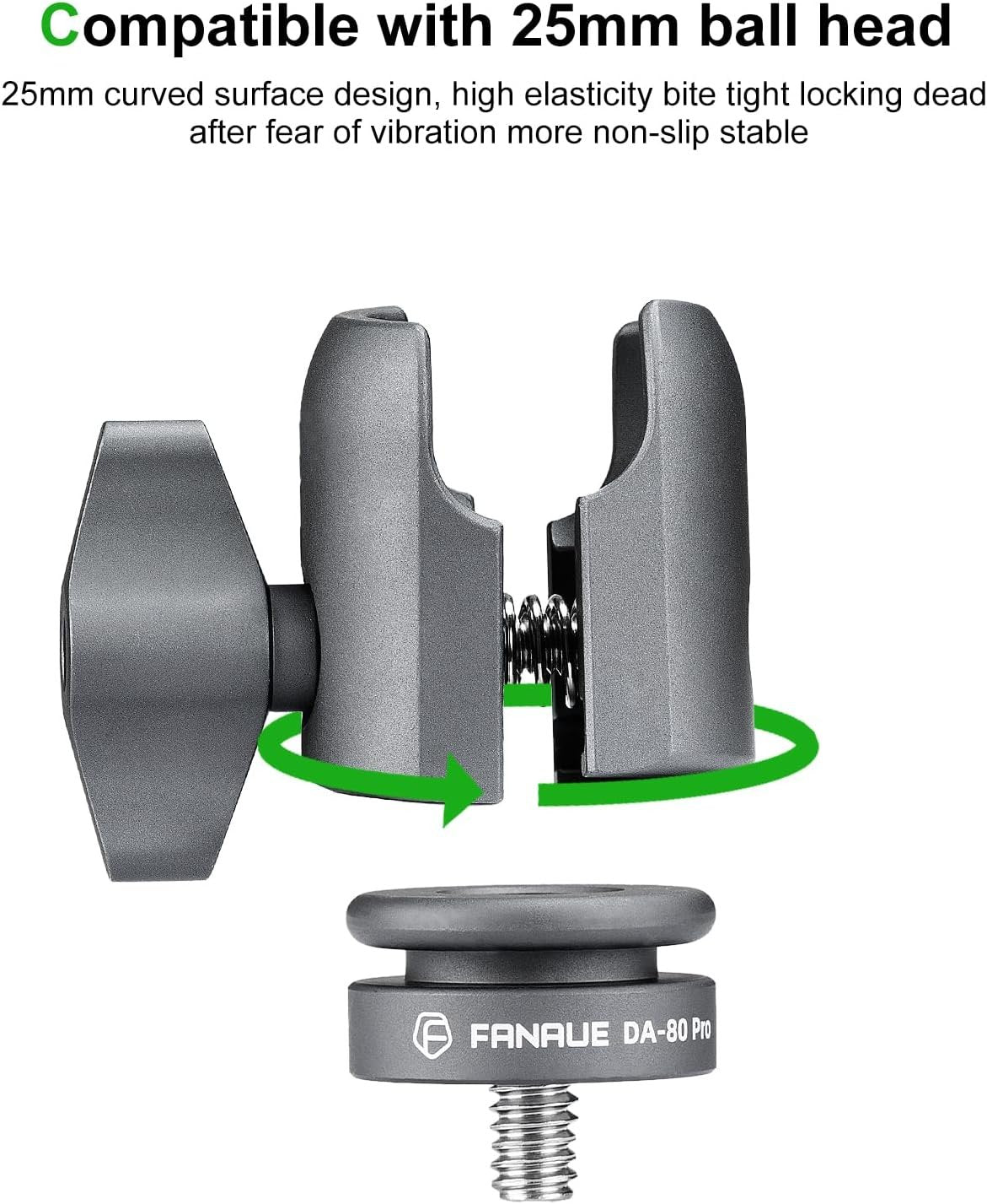 FANAUE Single Socket Arm with 1/4”-20 Metric Thread Compatible with RAM Mounts B Size Double Socket Arm