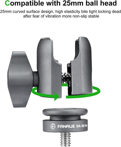 FANAUE Single Socket Arm with 1/4”-20 Metric Thread Compatible with RAM Mounts B Size Double Socket Arm