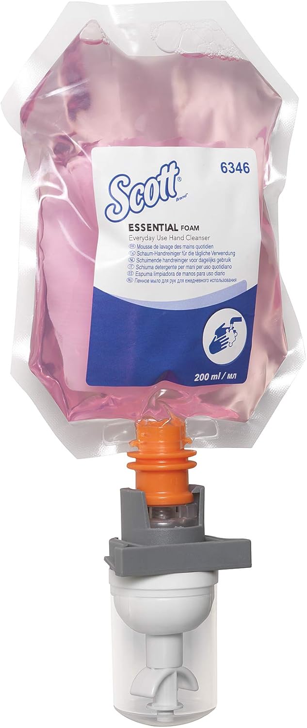 Scott Essential 6346 Daily Foam Hand Wash Pink 12 x 200ml (Total 3ml)