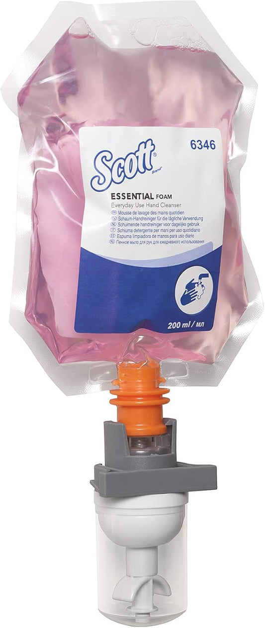 Scott Essential 6346 Daily Foam Hand Wash Pink 12 x 200ml (Total 3ml)