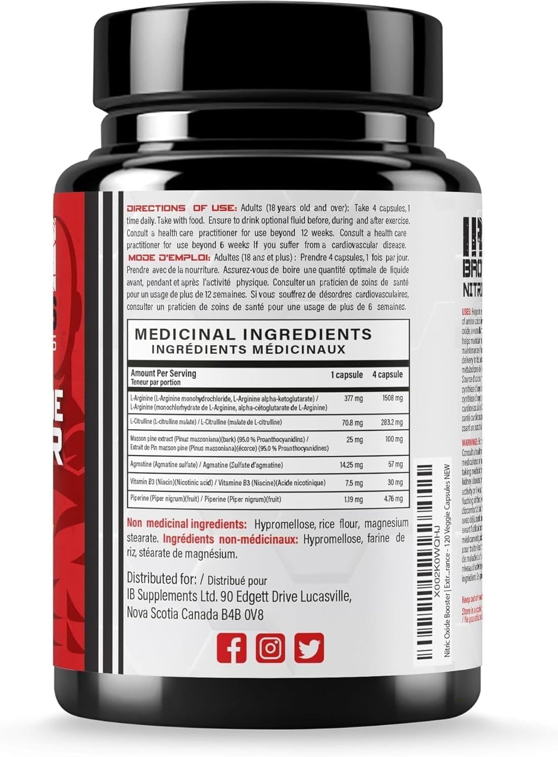 Iron Brothers Supplements - Nitric Oxide Booster | Nitric Oxide Supplements for Men | Pre-Workout with L-Arginine | Maximum Blood Flow & Vascularity | Increase Muscle Pumps, Energy & Endurance - 30 day
