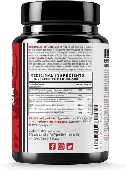 Iron Brothers Supplements - Nitric Oxide Booster | Nitric Oxide Supplements for Men | Pre-Workout with L-Arginine | Maximum Blood Flow & Vascularity | Increase Muscle Pumps, Energy & Endurance - 30 day