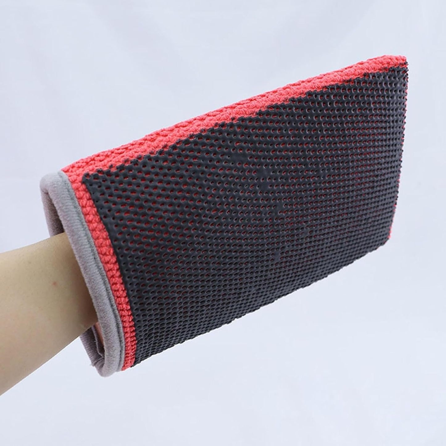 Iouyjiu Clay Bar Mitt, Car Detailing Gloves, Soft & Absorbent Cleaning Mitt, Scratch-Away Design, Effective Paint Contaminant Removal, Ideal for Auto Detailing, Microfiber Material, 8.66 x 5.51 x 0.79