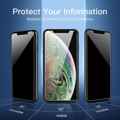 NEW'C 3 Pack Privacy Screen Protector for iPhone 11 Pro Max, iPhone XS Max (6.5"), Balanced 35-Degree Privacy Angle with Eye Protection, Ultra Durable 9H Hardness, Bubble-Free