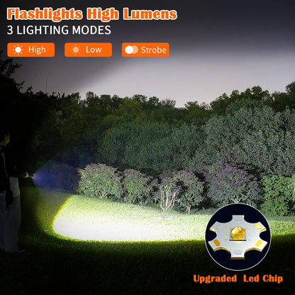 3Pack Rechargeable Flashlights, Tactical Flashlights High Lumens, Super Bright Flashlight, Mini Small Flashlights Powerful, LED Linterna Recargable, Pocket Handheld LED Flash Light for Home Emergency