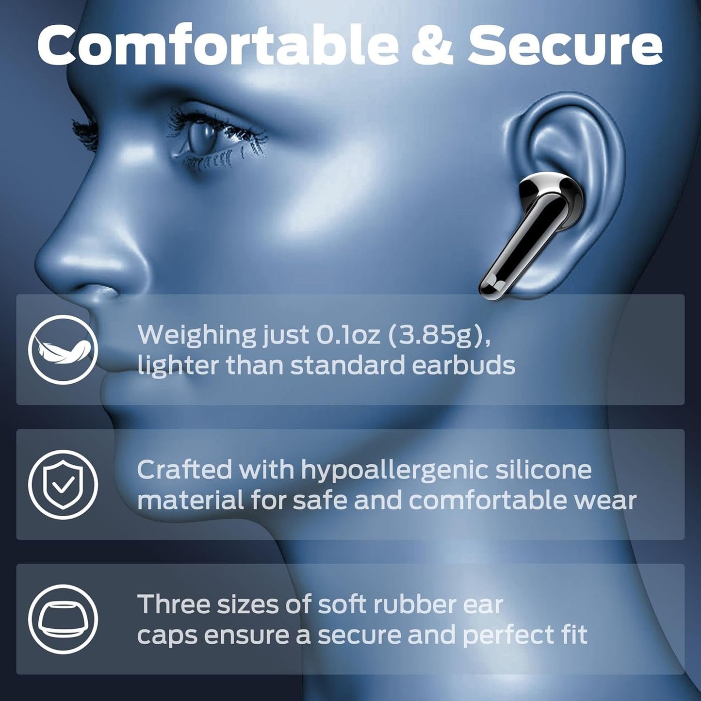 Monster N-Lite 203 AirLinks Wireless Earbuds, Bluetooth 5.3 Headphones with HiFi Stereo, Crystal Clear Call, 30H Playback, IPX6 Waterproof in-Ear Earbuds Earphones
