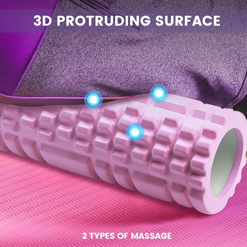MAGIC SELECT Muscle Massage Roller. Fitness Foam Roller. Eva Foam Roller. Relieve Pain, Training Muscles, Massage of the Back, Legs. 33 x 14 cm