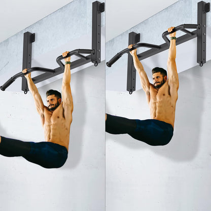 Kipika Multifunctional Joist Mounted Pull Up Bar, 4 Levels of Height Adjustment, Multi-Angle Grip, Chin Up Bar Joist Mount, Home Gym Workout Strength Training Equipment