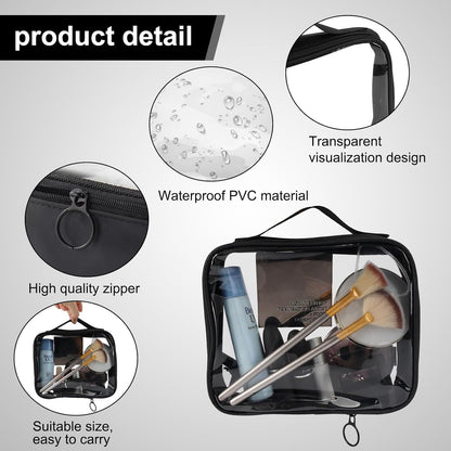 2 Pieces Travel Cosmetic Bag, Small Transparent Make-up Bag, Waterproof PVC Toiletry Bag, Cosmetic Bag Travel Accessories, Makeup Bag Cosmetic Bag for Women, Girls, transparent