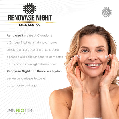 Renovase Night Anti-Wrinkle Face Cream – Anti-Wrinkle Cream – Hyaluronic Acid Face – Acyl Glutathione and Omega 3 – Anti-Wrinkle Night Cream – Anti-Inflammatory Action – Anti-Wrinkle for Men and Women