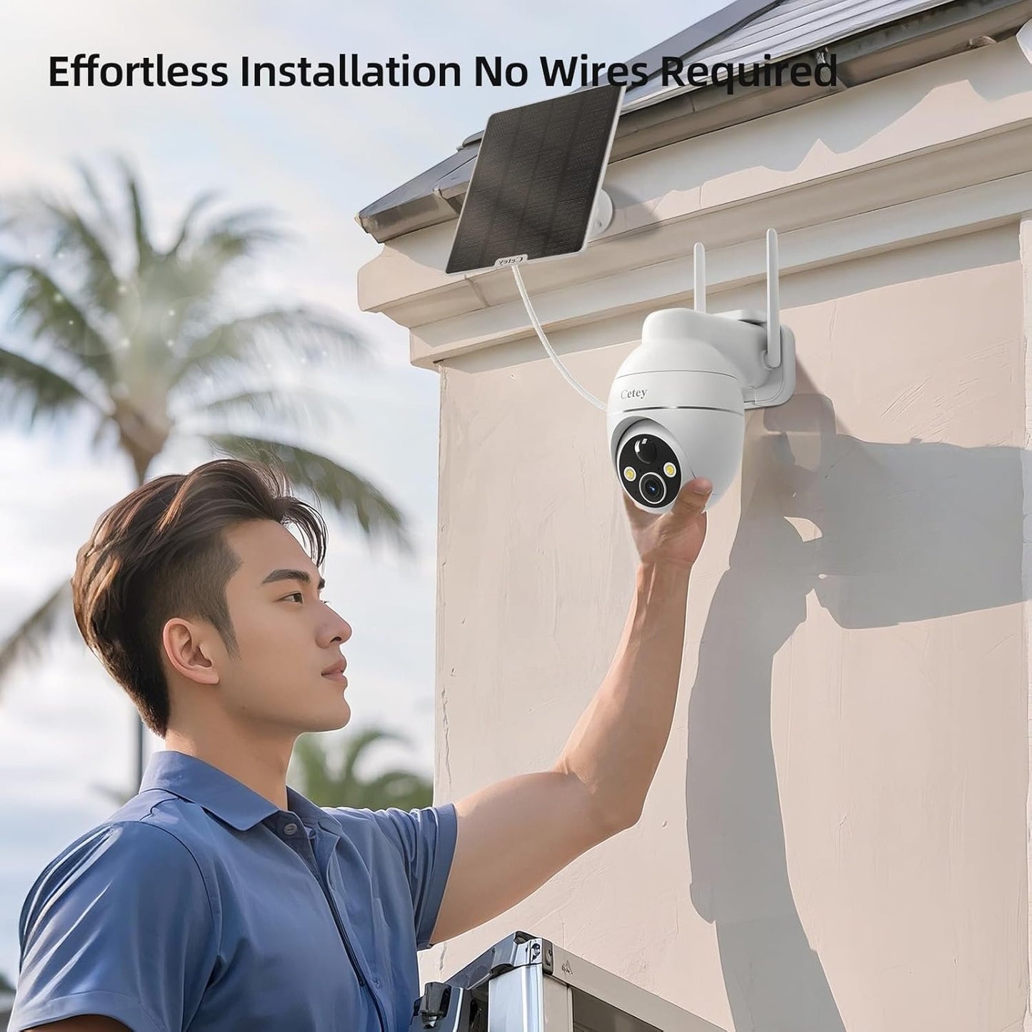 4G LTE Cellular Solar Security Camera Wireless Outdoor, No WiFi Needed, Solar Powered IP65 Waterproof, 2K Color Night Vision, 2 Way Talk, PIR Motion Alerts for Off-Grid Farm, Ranch, Rural Property